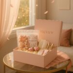 a pink themed big gift box of she view period kit